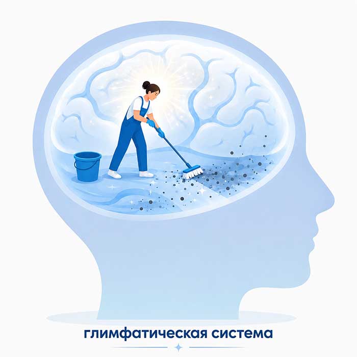 Схема глимфатической системы головного мозга